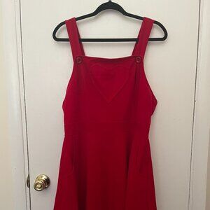 Red corduroy Valentine dress